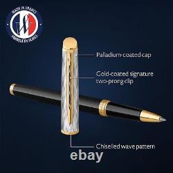 Waterman Hémisphère Rollerball pen Metal & Black Lacquer with Gold trim