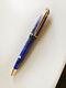 Waterman Marble France Blue/gold Lacquer Finish Twisted Ballpoint Pen (no Box)