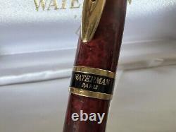 Waterman Pen Sphere Expert Dune IN Lacquer Marbled Bordeaux Gold