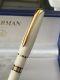 Waterman Pen Sphere White Foil Gold Marking Perfectly, Vintage Rare
