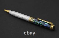 Xezo Maestro 925 Sterling Silver & Sea Shell Ballpoint Pen, 18k Gold Pltd. LE