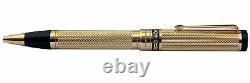 Xezo Tribune Diamond-cut Engraved Medium Ballpoint Pen, 18K Gold Plated