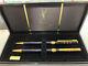 Yves Saint Laurent Black/gold Ballpoint Pen&mechanical Pencil Wz/box Manual Rare