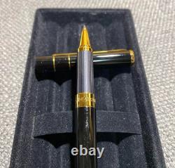Yves Saint Laurent Collection Black/Gold Cap type Ballpoint Pen wz/Box Vintage