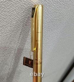 Yves Saint Laurent Gold plating Cap type Ballpoint Pen wz/Box&Tag Manual Vintage