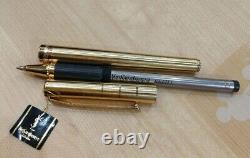 Yves Saint Laurent Gold plating Cap type Ballpoint Pen wz/Box&Tag Manual Vintage