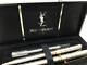 Yves Saint Laurent Silver&gold Ballpoint Pen&mechanical Pencil (set Of 2) Wz/box