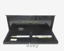 Yves Saint Laurent Silver/Metallic Gold Twisted Ballpoint Pen wz/Box, Manual Rare